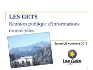 Réunion publique d'informations municipales 28 novembre 2015 (1ere partie)